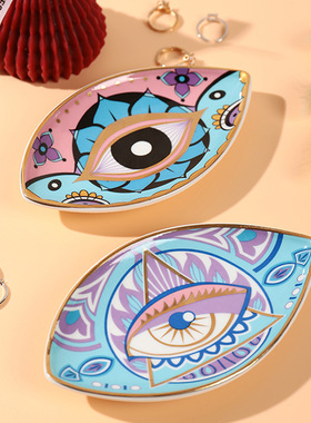 创意恶魔之眼首饰收纳盘椭圆眼睛