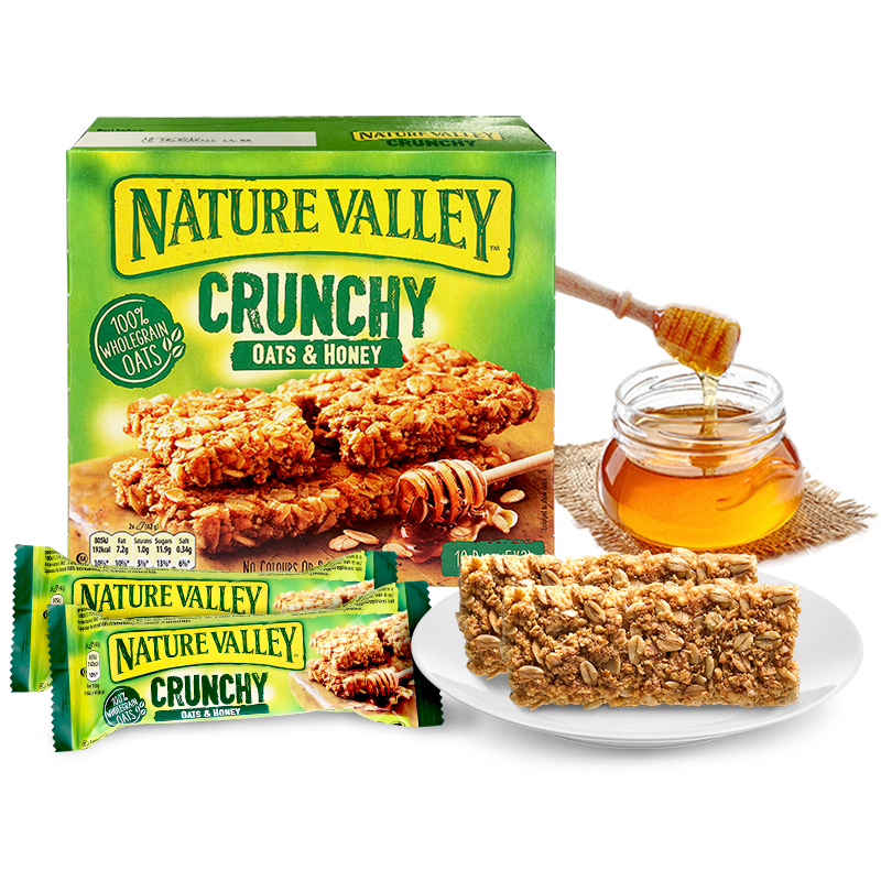 NatureValley天然山谷燕麦棒粗粮饱腹代早餐全谷物蜂蜜味燕麦棒 - 图3