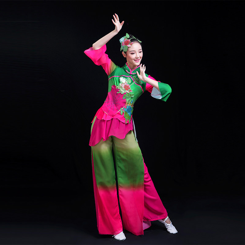 女2021新款古典舞民族扇子秧歌服 欧妮纹民族服装/舞台装