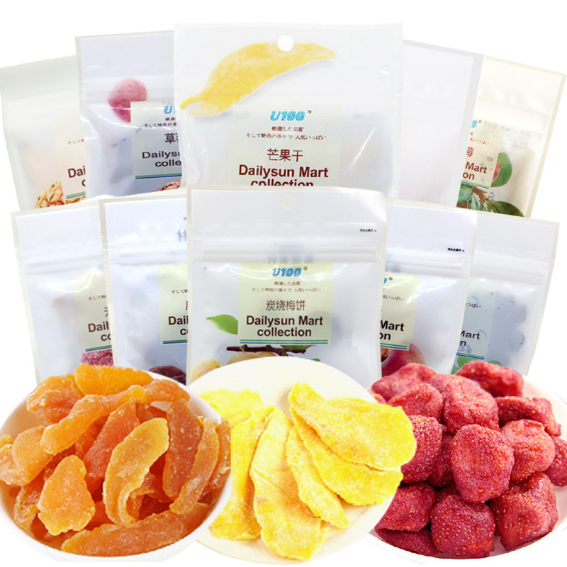 进口u100牌草莓孕妇儿童新鲜水果干 健强食品芒果干