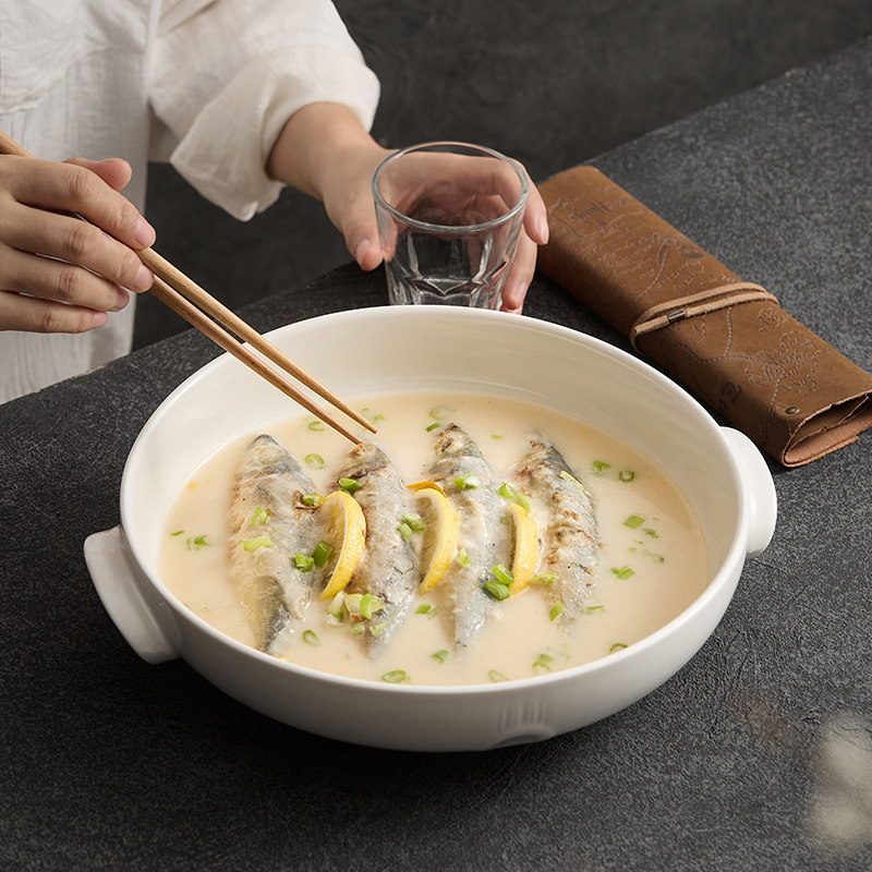 造器大号剁椒鱼头专用盘子家用菜盘陶瓷龙虾大盘鸡蒸鱼盘酒店餐具,淘宝优惠券,粉丝福利购,淘宝优惠卷