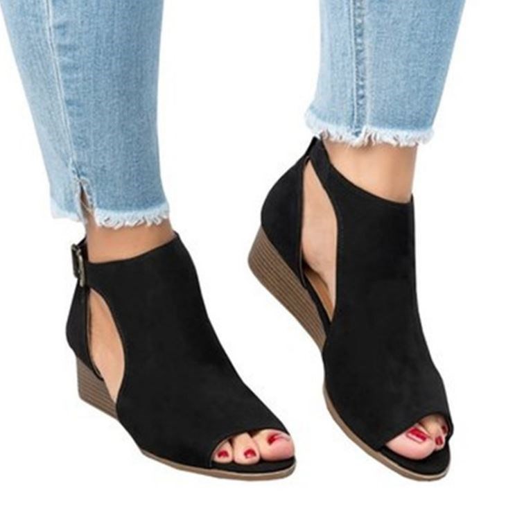 2018 Ladies flat toe sandals wedge women summer shoes女凉鞋-图2