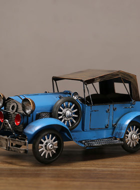 复古老爷车模型高档轻奢装饰汽车摆件客厅酒柜电视柜美式家居饰品