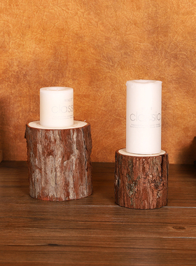 木桩香薰蜡烛台座浪漫拍照道具