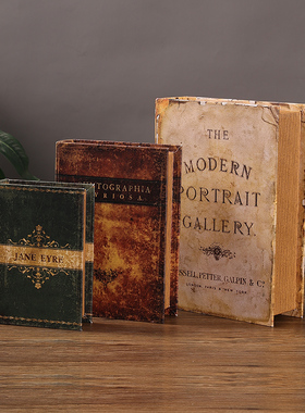 北欧复古假书摆件装饰道具书盒