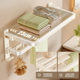 Milk white bathroom towel rack bathroom set toilet storage rack toilet storage wall-mounted bath towel rack