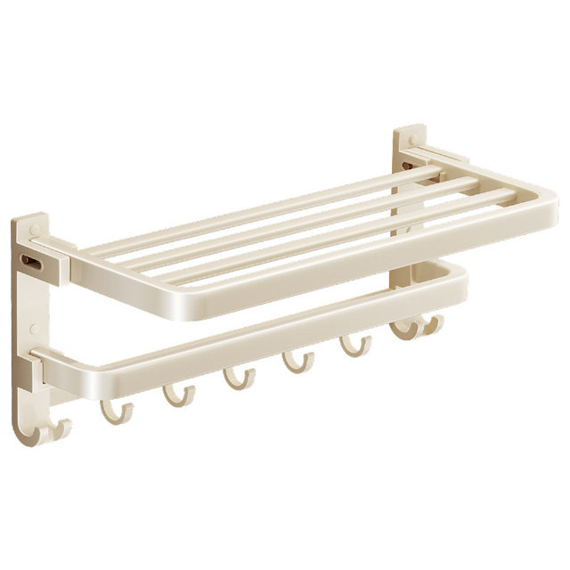 Milk white bathroom towel rack bathroom set toilet storage rack toilet storage wall-mounted bath towel rack