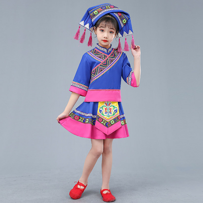新款壮族儿童广西三月三男女童服饰 纳澜彩民族服装/舞台装