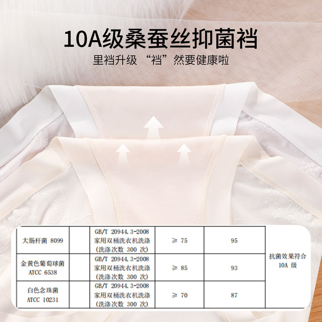 Tingmei 10A antibacterial mulberry silk ultra-thin briefs