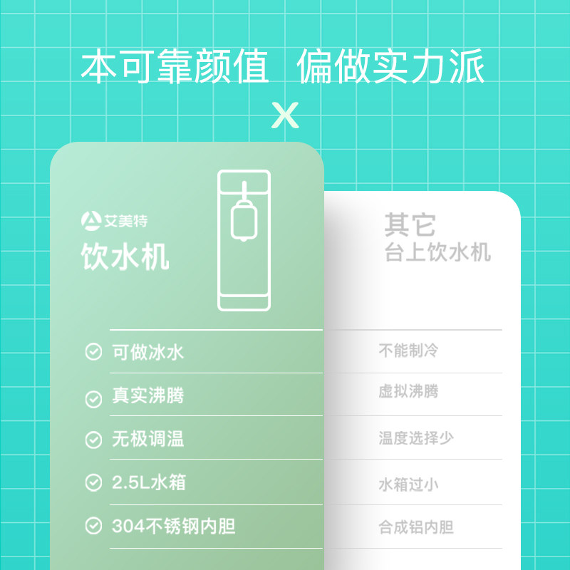 艾美特台式小型即热式迷你饮水机 艾美特蜜核饮水机