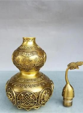 摆件雕花镇宅招财风水客厅铜葫芦