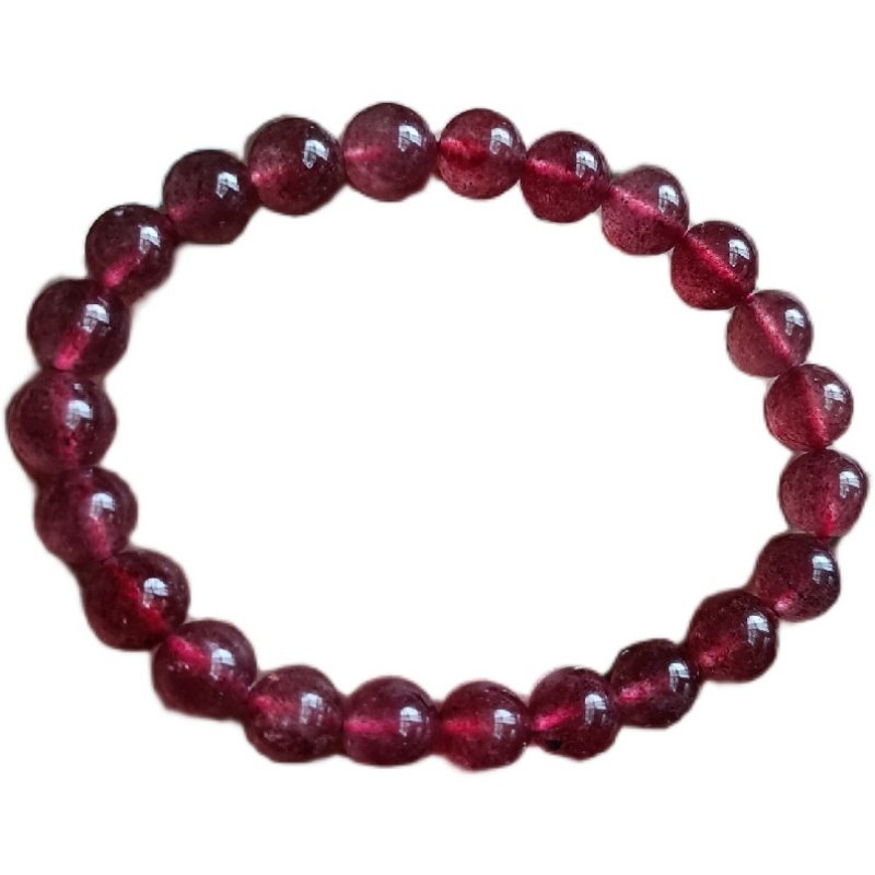 天然草莓晶粉晶手链女款小号0.6招旺情侣心动小巧手腕瘦异性朋友