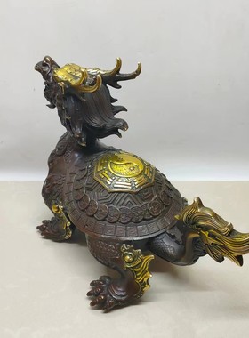 中式家居仿古八卦龙龟摆件铜阳台路口天斩门客厅玄关书房镇宅招财