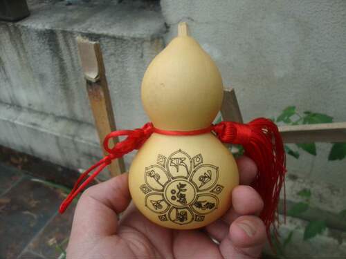 风水葫芦摆件天然葫芦烙画六字真言明咒葫芦平安镇宅招财挂件门厅 - 图1
