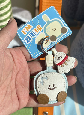可爱卡通PU皮革羽毛球拍钥匙扣