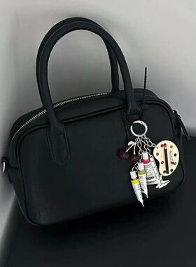 创意手指彩色颜料盘钥匙扣挂件