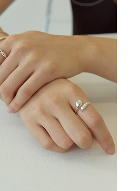 s925纯银个性百搭开口韩版戒指