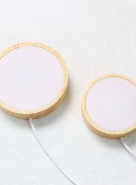 圆形扩散板灯底座乳白色亚克力封盖发光底座ld小夜usb插电款现货