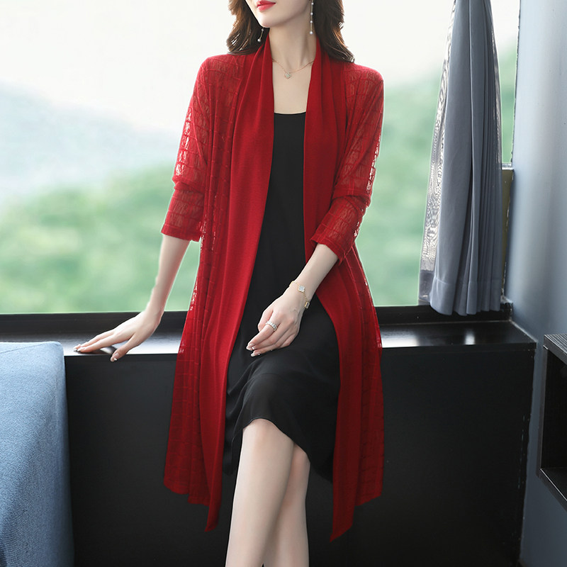 2022春夏新款外披风薄外套薄开衫 姿必美蕾丝衫/雪纺衫