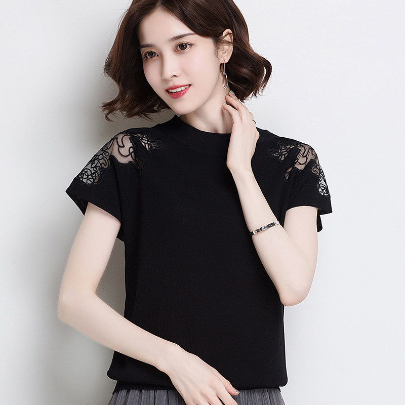 冰丝针织衫薄款短袖2019夏装t恤 姿必美T恤