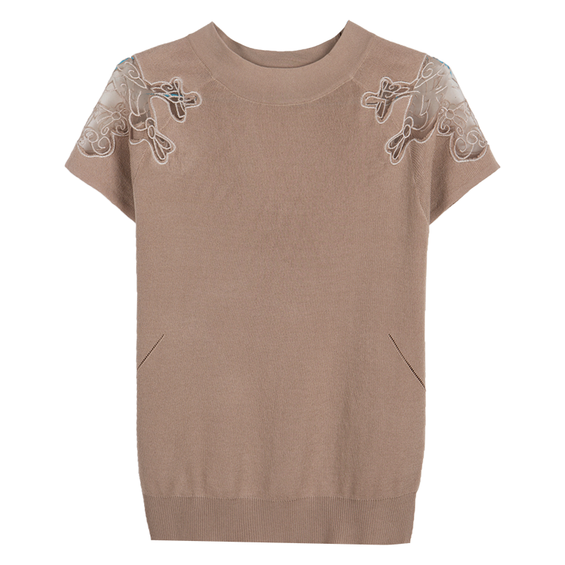 冰丝针织衫薄款短袖2019夏装t恤 姿必美T恤