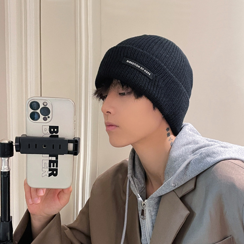 毛线帽男士冬季冷帽潮牌日系冬天保暖棉帽男生秋冬帽子男款针织帽