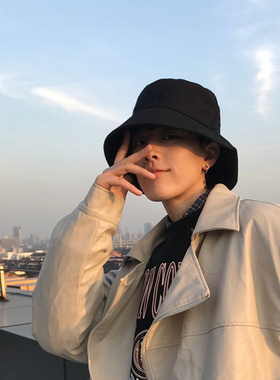 经典纯色百搭防晒渔夫帽子