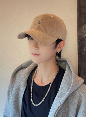秋冬男士麂皮绒棒球帽防晒鸭舌帽