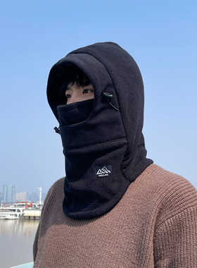 冬季户外骑车保暖面罩护脖一体帽