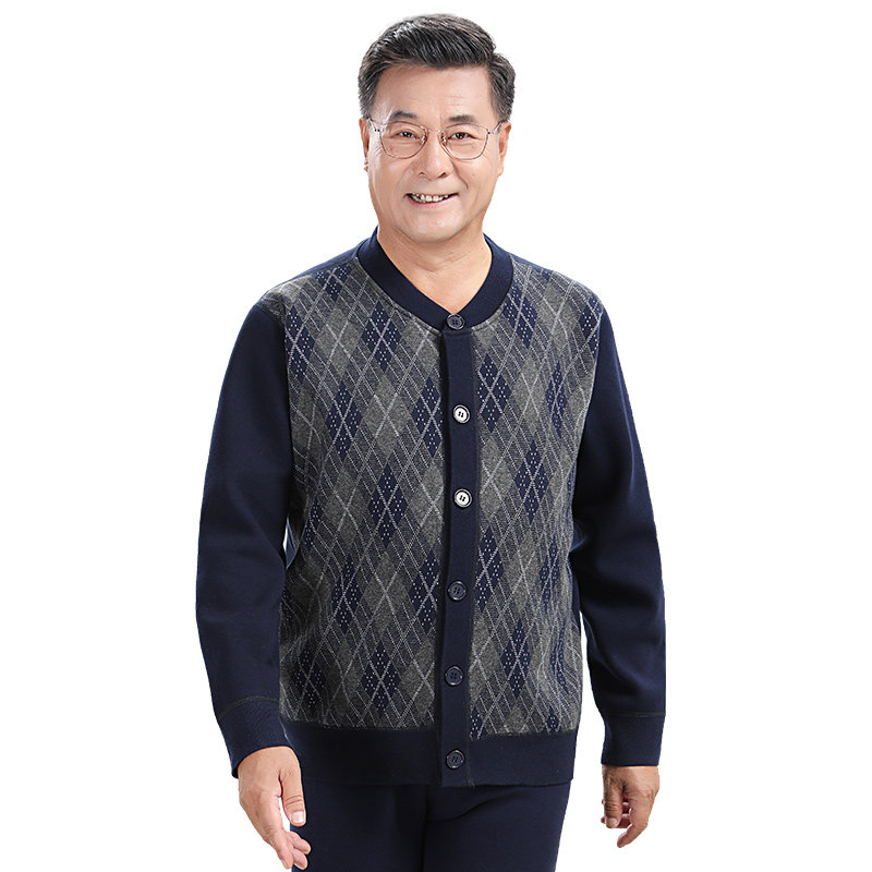 中老年人保暖内衣套装男加绒加厚 桃莎芯保暖上装