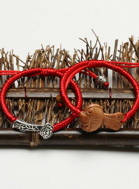 银如意手链真安顺金刚结男女同款