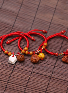 宝宝桃木生肖手链男女通用