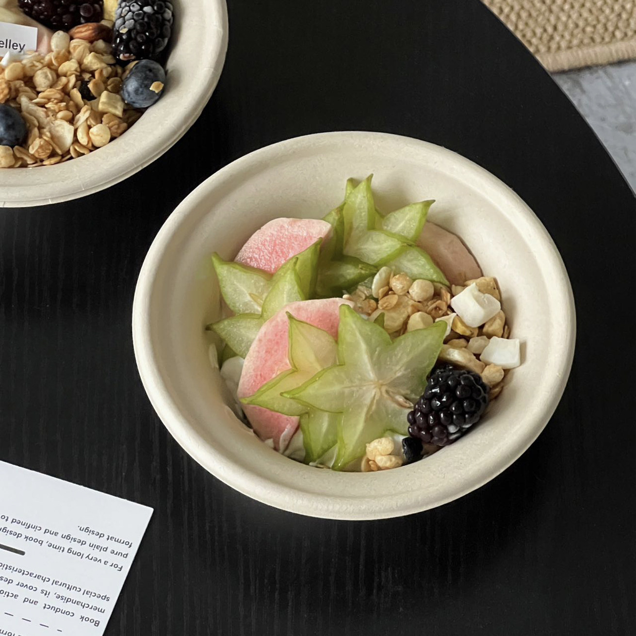 网红一次性色拉碗甜品碗轻食打包盒冰淇淋水果刨冰商用外带纸浆碗