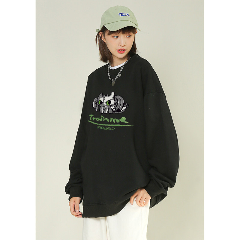 男女ins潮牌潮流圆领大码宽松卫衣 秘印卫衣