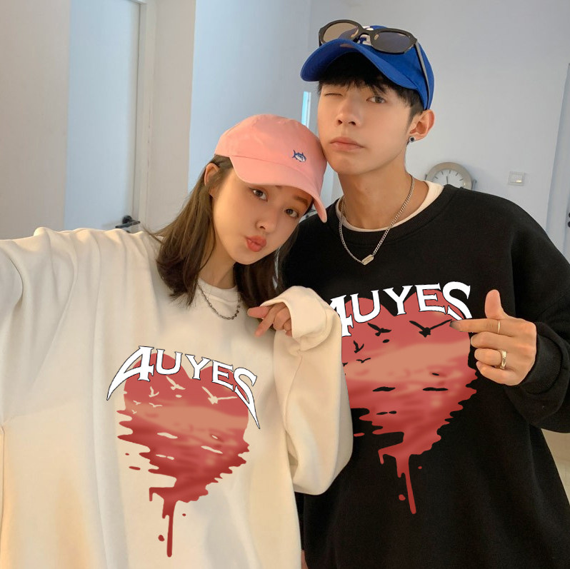 男女韩版ins潮情侣春秋港风卫衣 秘印卫衣