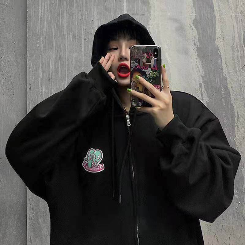 韩版连帽春秋美式vintage男女卫衣 秘印卫衣/绒衫