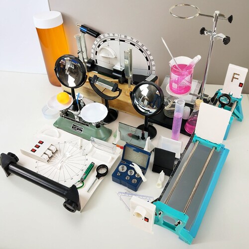 初二八年级上册物理实验箱 配套教材器材 声学光学质量密度共振音叉凹凸透镜成像原理光的三原色平面镜小孔 - 图2