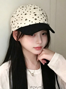千禧风五角星印花马术帽鸭舌帽夏