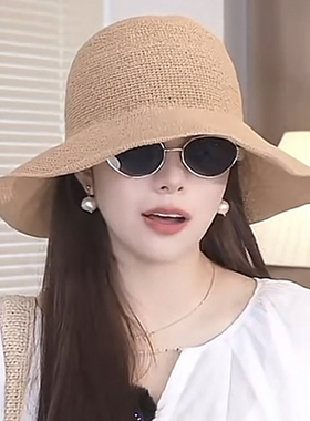 灵允草帽沙滩气质女春夏网红同款