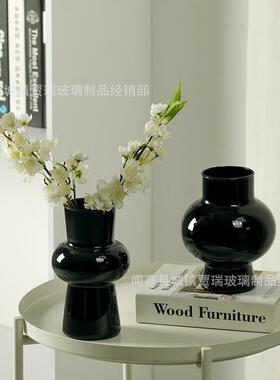 ins风简约复古中古玻璃花瓶水培鲜花插花器家居摆件桌面装饰道具