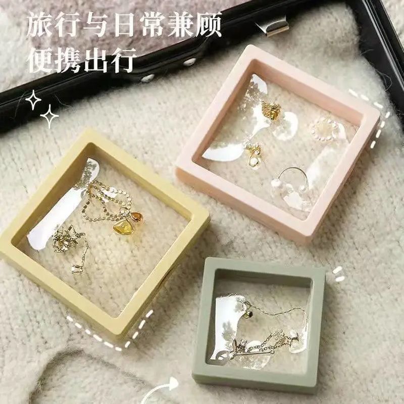 PE film jewelry storage box earring necklace ring bracelet storage bar chi manicure badge floating transparent display box