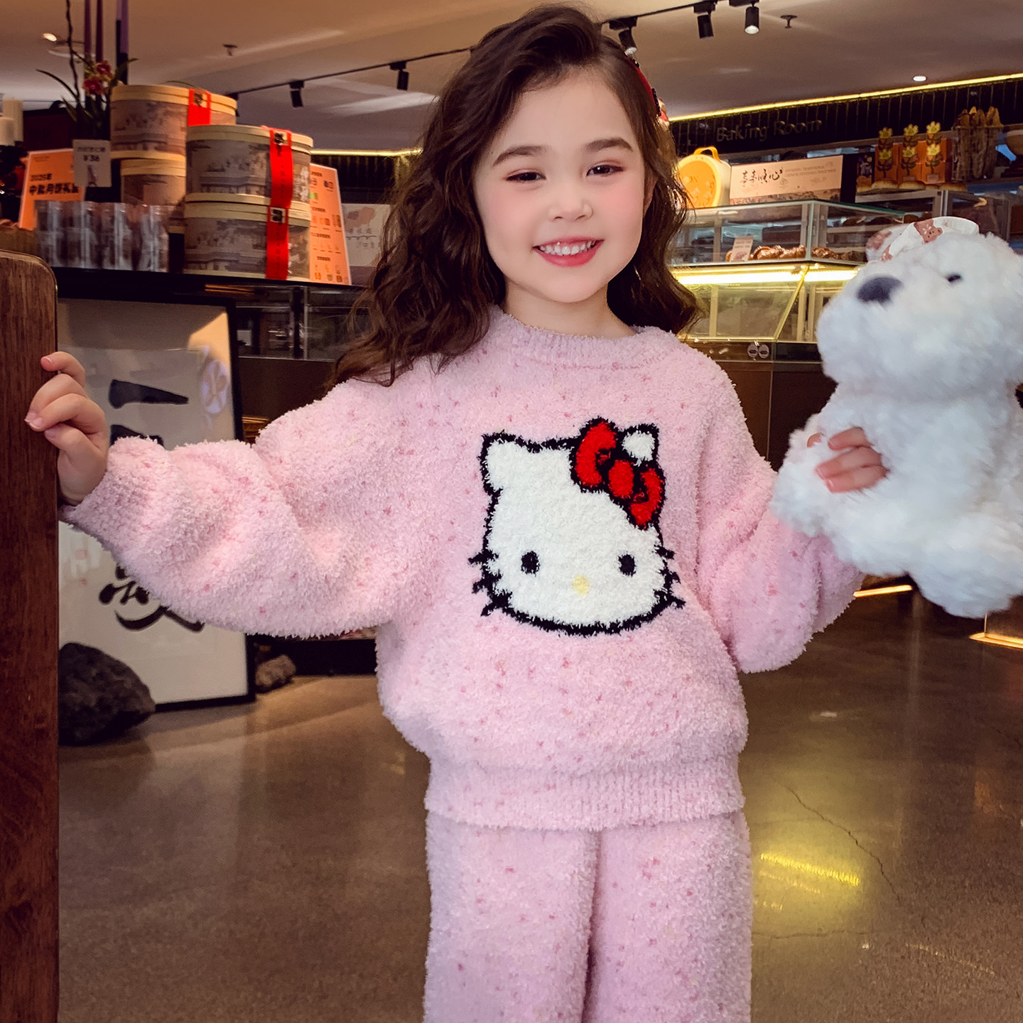 米米哈罗女童半边绒家居服冬装2025新款儿童韩版卡通长袖睡衣睡裤,淘宝优惠券,粉丝福利购,淘宝优惠卷