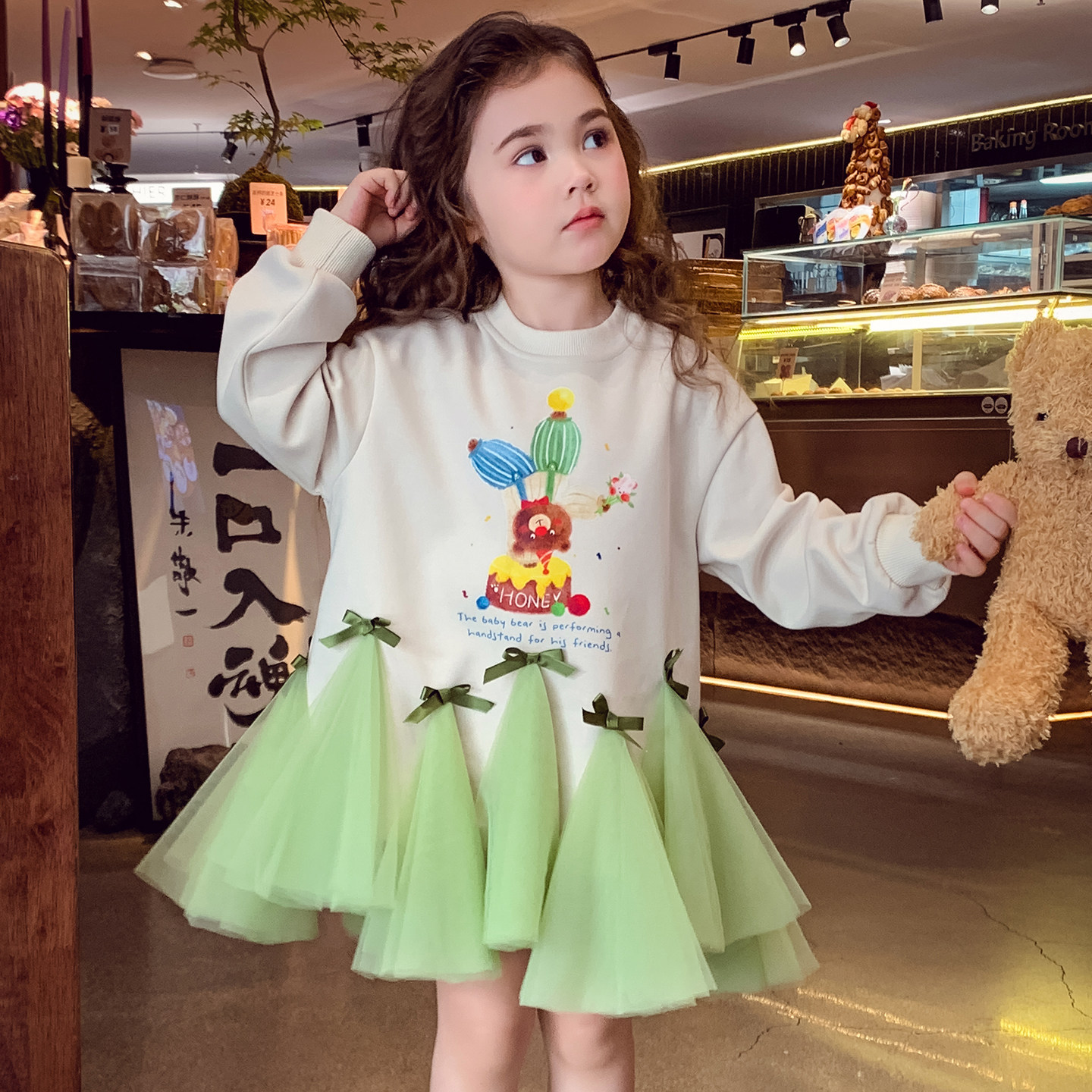 米米哈罗女童连衣裙春装2026新款儿童拼接网纱公主裙小女孩卫衣裙,淘宝优惠券,粉丝福利购,淘宝优惠卷