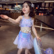 Little Mermaid Summer Suspender+Skirt+Hair Accessories