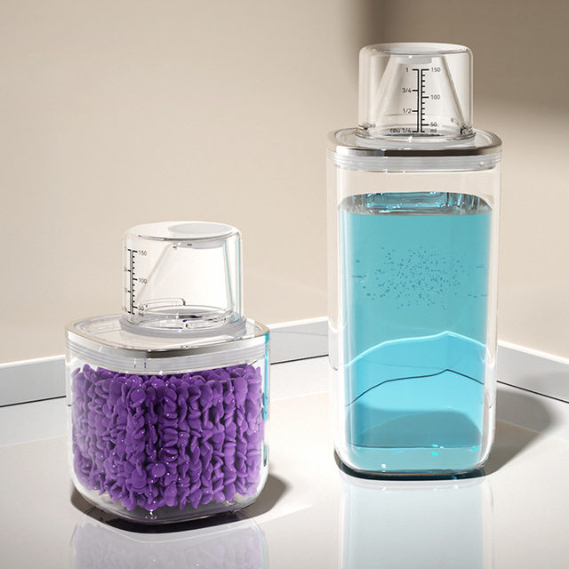 Washing detergent sealed jar transparent storage box with scale storage tank disinfectant laundry detergent tank dishwashing detergent storage