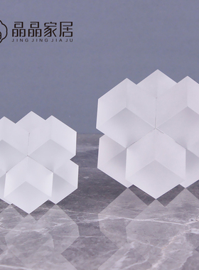 黑白镜面磨砂十字架玻璃小摆件