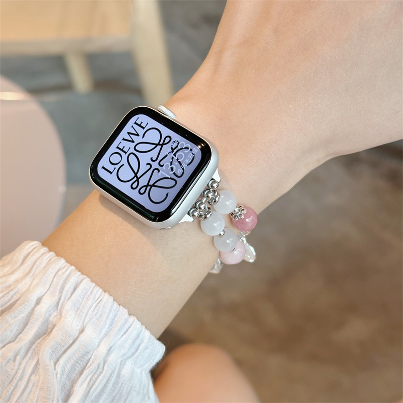 iwatch手表带s9国风适用applewatch表带女款苹果手表带S8新款串珠 - 图2