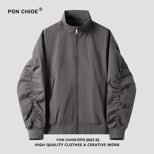 Ponchioe American bomber jacket men and women autumn cleanfit short baseball uniform Barn style