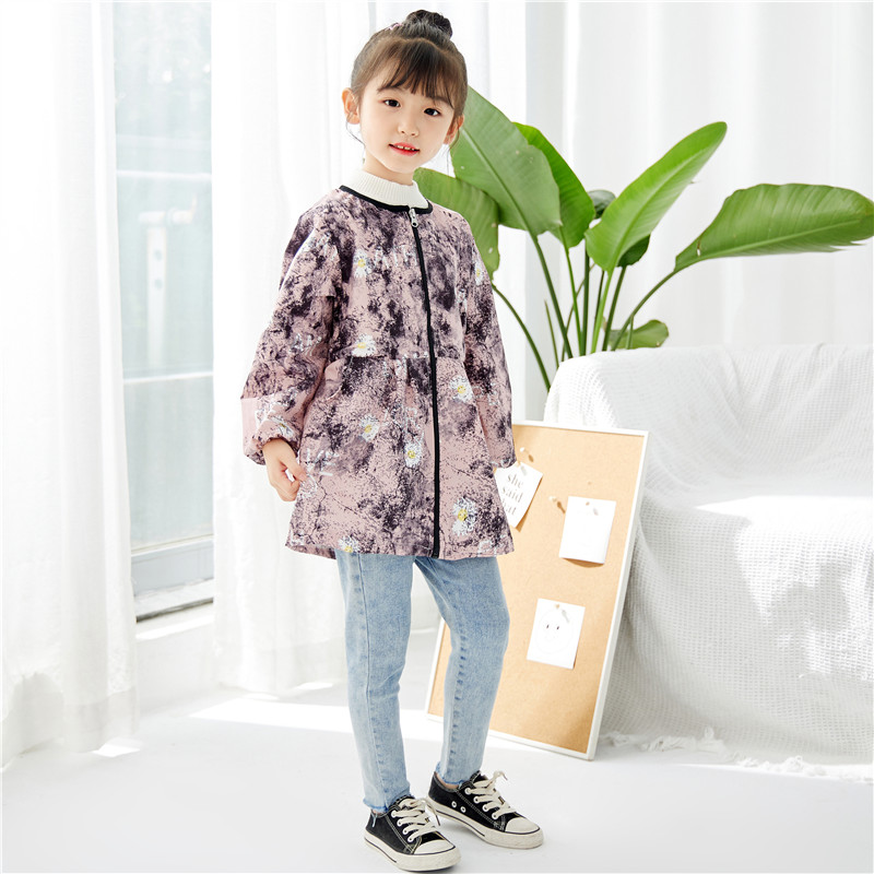 Children's waterproof coveralls for baby girls with long sleeves for painting autumn and winter