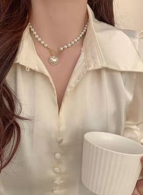 浪漫出逃~双层蝴蝶结珍珠项链女款轻奢小众优雅贵气锁骨链颈链潮